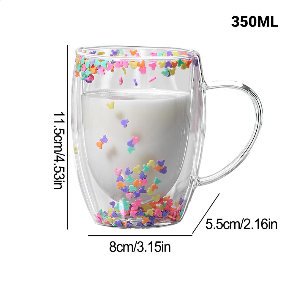 Doppelwandige Glas-Kaffeetassen 350ml Ästhetische Klare Isolierglas-Kaffeetasse Leichte Große Kapazität Glasbecher Für Heiß Und