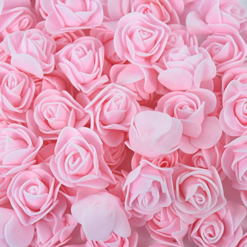 50/100/200Pcs 3.5cm PE Foam Rose Head Artificial Flower For Wedding Birthday Party Home Decor DIY Bear Rose Valentines Day Gifts