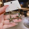 Summer Green Flower Fashionable and Elegant Earrings Temperament Versatile Sweet Stud Earrings Atmospheric Fresh Earrings