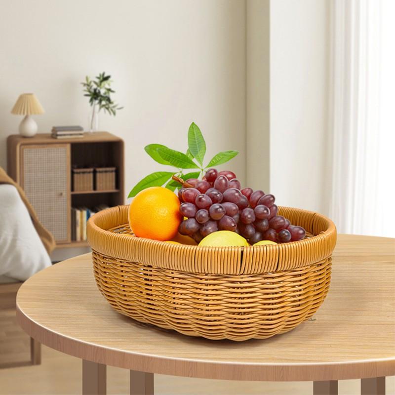 Multi-Use Plastic Storage Basket Fruit Vegetables Bread Snacks Kitchen Organization PP Material Luxury Style