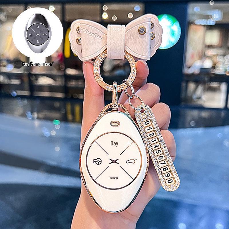 Premium Key Cover & Keychain for Xiaopeng P7, G6, New P7i, P5, G3, G3i, G9 Models
