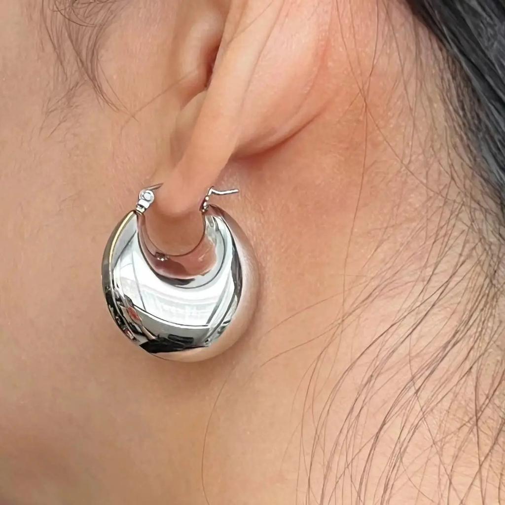 2025 Vintage Gold Big Ball Bag Earrings for Women Trendy Simple Earring  Prevent Allergy Party Accessories Birthday Gift