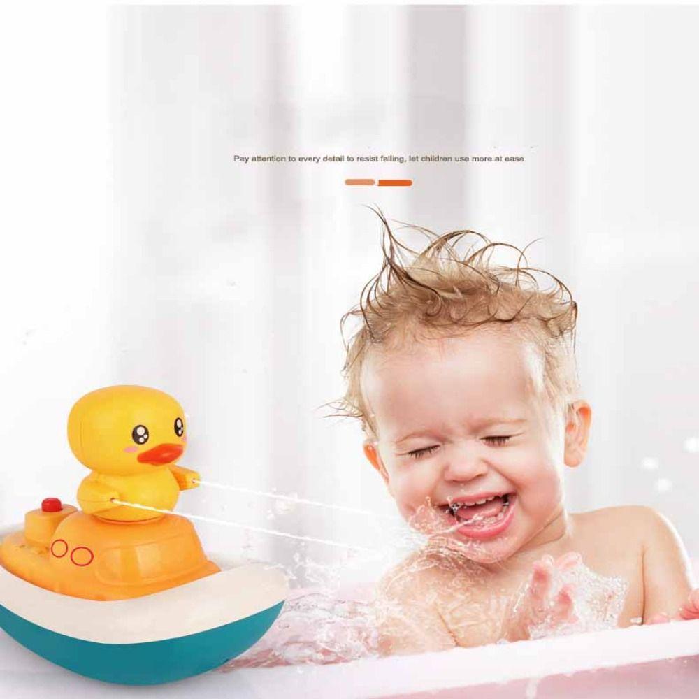 

Bathtub Duck Shower Toy With 3 Ducklings Duck Water Spray Toys Funny Boat Bath Toys For Kids