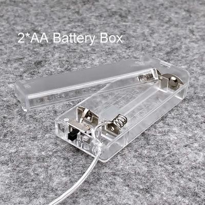 Portabatterie 2 AA 3V Scatola per batterie AA con interruttore Nuovo portabatterie AA con cavo Trasparente