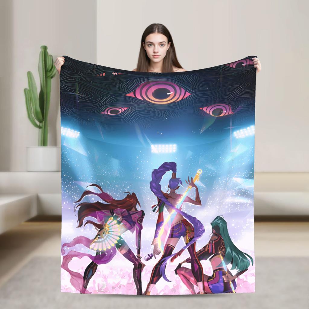 Super Soft Blanket Decorative K-Pop Demon Hunters Hot Anime  Throw Blanket  Flannel Bedspread For Couch Bed Sofa Bed Cover