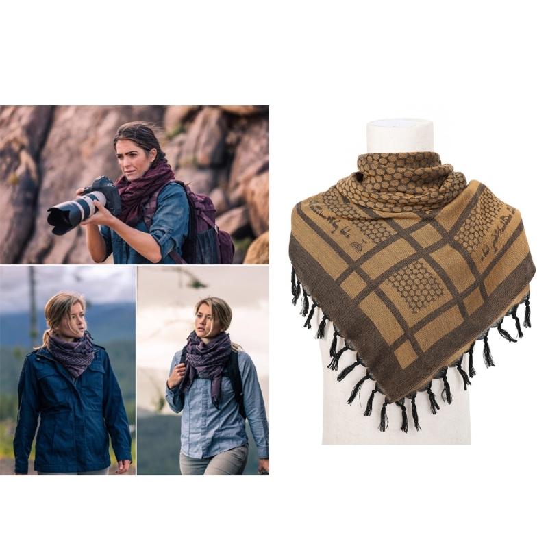 Trendy Adult Shemagh Scarf with Jacquard Pattern Tactically Arab Keffiyeh Scarf