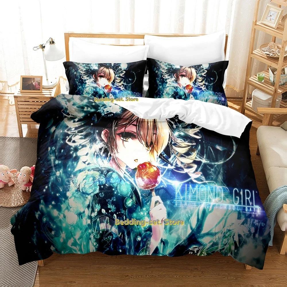 SkinFriendly Cozy Single Twin Full Queen King Benghuai Xueyuan Size Bed Adult Kid Bedroom Duvetcover Sets 3D Anime Quilt