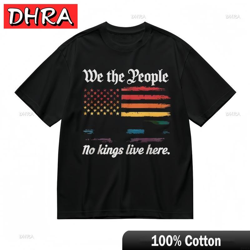 Womens Breathable Classic TShirt WE THE PEOPLE NO KINGS LIVE HERE Graphic Tee Cute TShirts Belgian for Anniversary Gift Unisex S