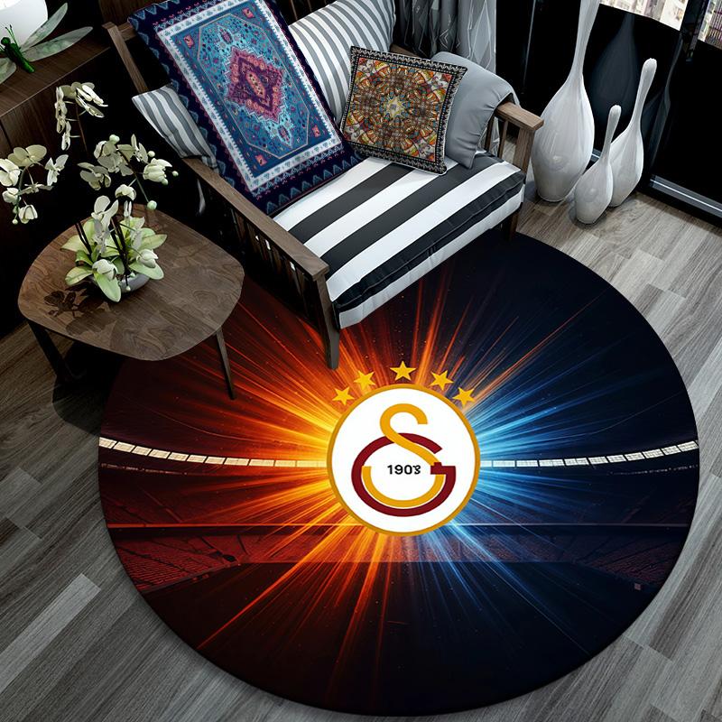 Galatasaray SK2 Round Area Rug,Carpet Rug for Living Room Bedroom Sofa Playroom Decor,Non-slip Floor Mat