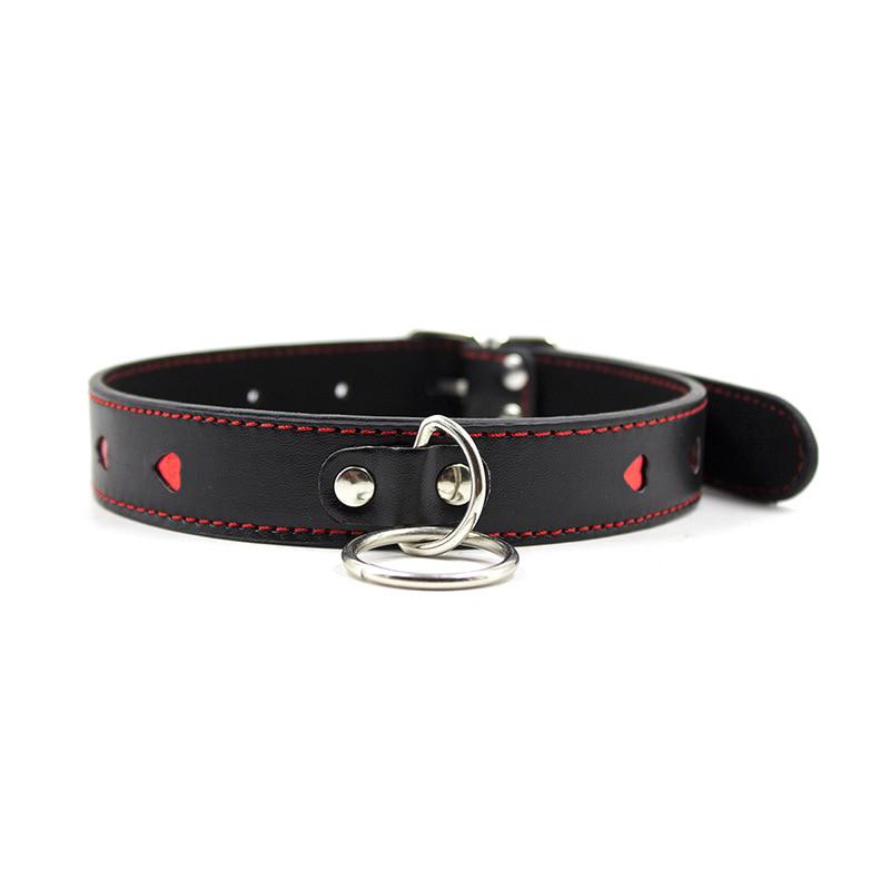 Sexy PU Leather Chain Collar with Leash BDSM Bondage Fetishs Necklace Adult Lingerie Sex Accessories