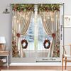 Set Of 2 Christmas Printed Curtains Suitable Home Decoration Bedrooms Living Rooms Luxury Made Polyester Great Room Window Treatment