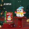 2pcs Santa Claus Figure Assembling Bricks Reindeer Puzzle Christmas Doll Ornament  New Year Gift