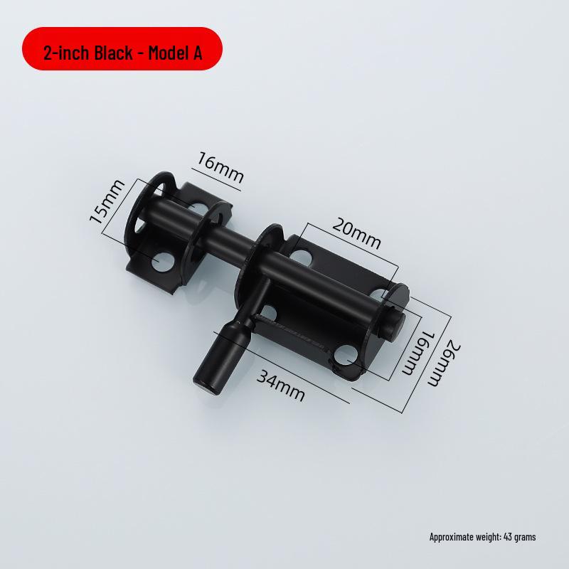 Surface-Mounted 304 Stainless Steel Anti-Theft Door Bolt, No Drilling Needed, for Wooden & Sliding Doors, Thickened Latch