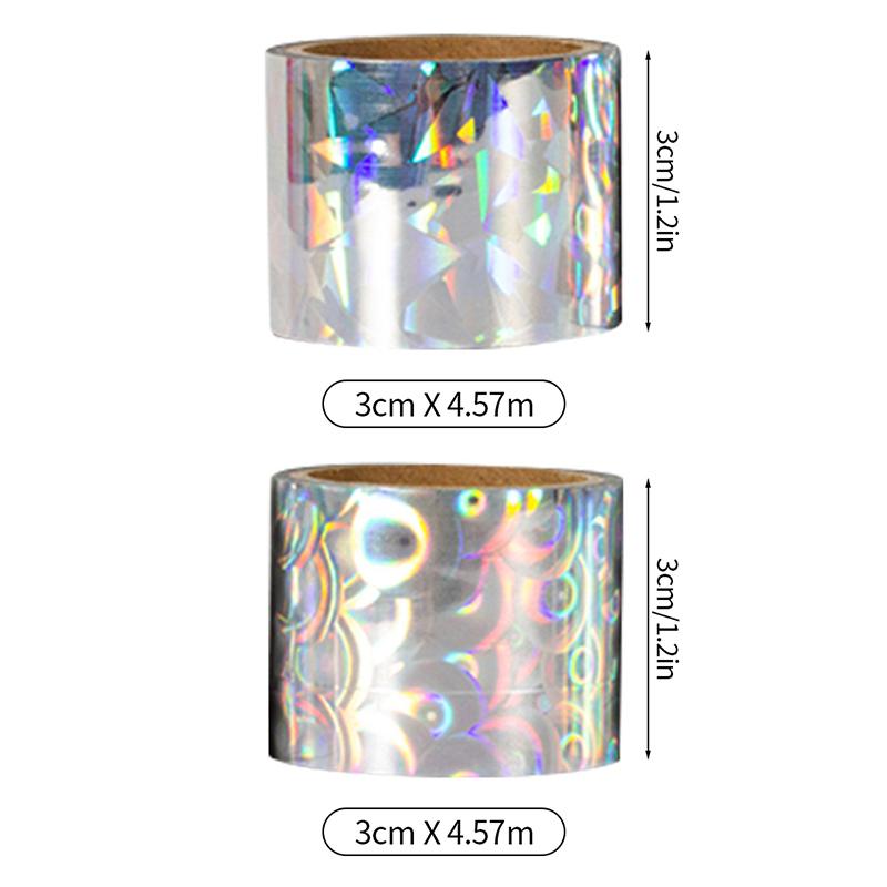 Double Sided Reflective Bird Repellent Tape Pond Orchard Anti-Bird Colored Ribbon Balcony Bird Guard Laser Bird Repellent 50/80M