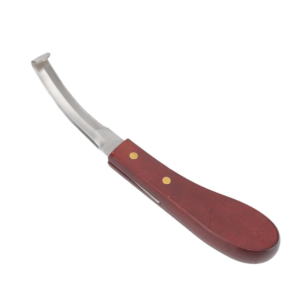 Hoof Knife Razor Stainless Steel Double Sided Blade Ergonomic Wooden Handle Hoof Edge Knife for