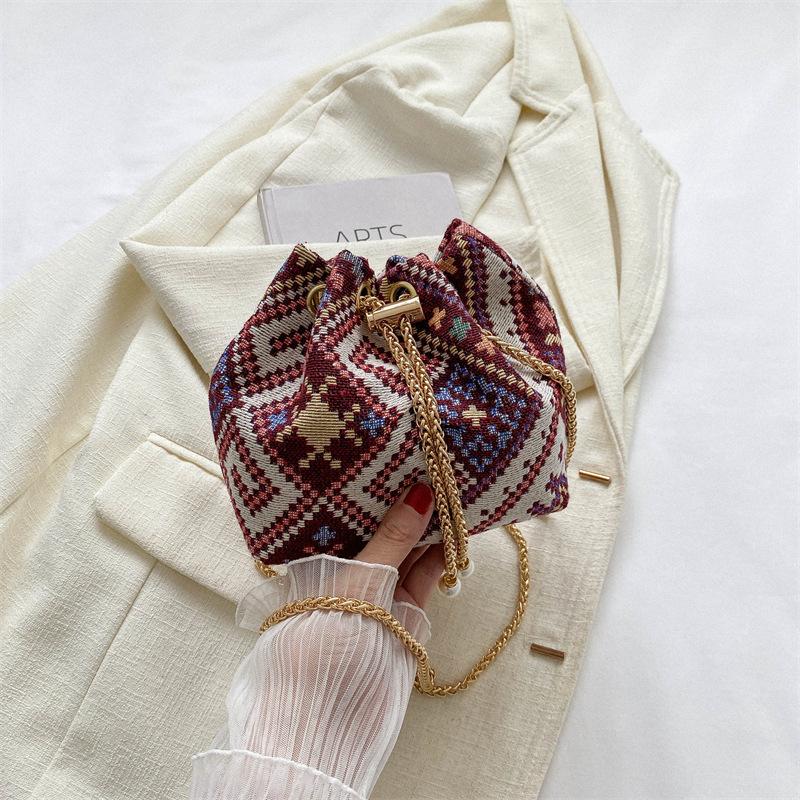 

Клетчатая сумка-ведро Cross Body Bohemian для женщин, сумки-шопперы