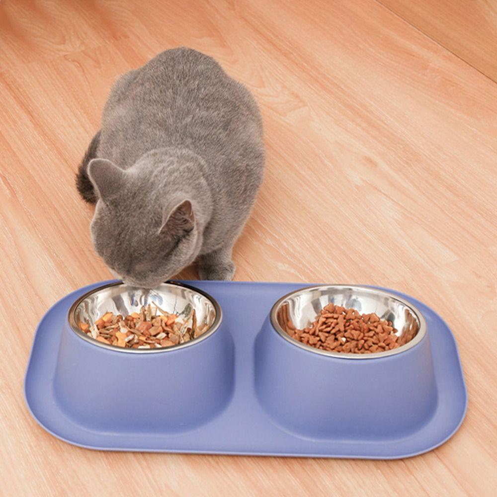 Doppelnäpfe Katzennapf Edelstahl Erhöhter Hundenapf für Wasser Überlaufschutz Umkippsicher Katzenfutterbehälter Haustierbedarf