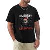 Merry Kissmyass Funny Cat T-Shirt Man Clothes Blue Archive Mens Big and Tall T Shirts