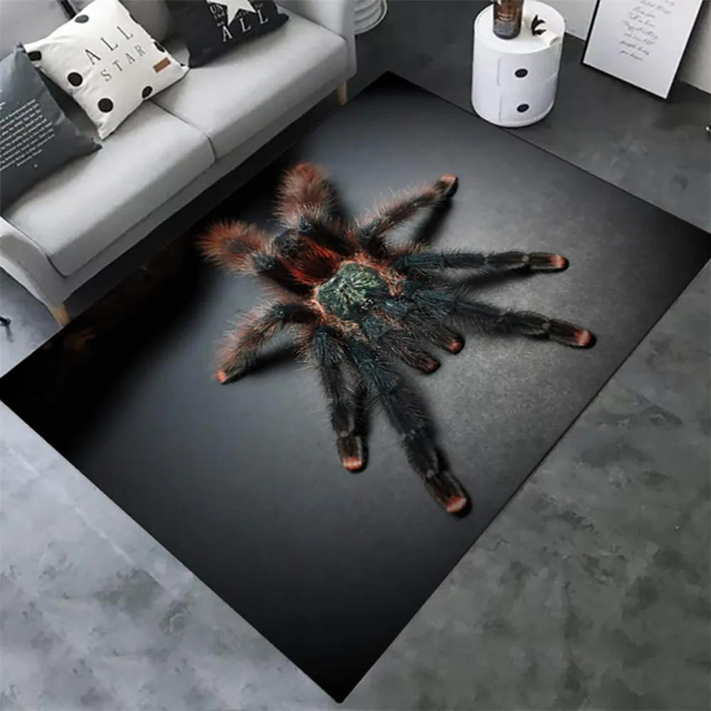 Halloween Spider Carpet 3D Printed Fear Horror Mat Trick or Treat Rug Living Room Bedroom Area Rugs Halloween Gift Home Decor
