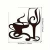 Metal Wall Art Wine Glass Decor for Coffee Bar Tea Room Hanging Ornament