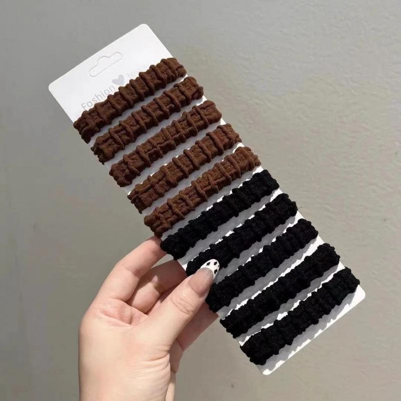 

Autumn/Winter Non-Slip Milk Coffee Hair Ties: Thick, Seamless, Hair-Friendly for Ponytails & Buns