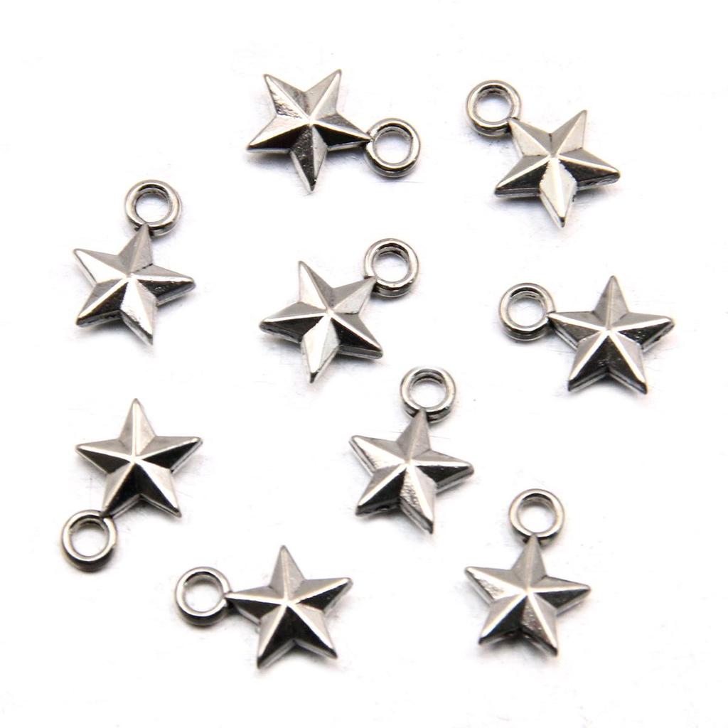 Pentagram Style 22 Antique Silver Pendant: Handmade Natural Charm Jewelry Accessory