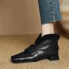 Fashion New Winter Genuine Leather Women Boots Shoes for Women Ankle Boot Square Toe Women Shoes Botines Mujer Low Heels Warm Wool Boot