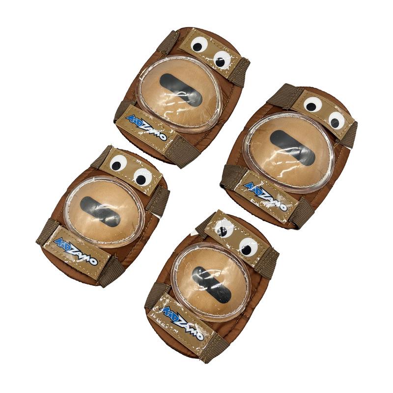 

Brown Little Bear Wrist Guards & Knee Pads for Youth - Breathable Protective Gear for Skateboarding, Roller Skating, & Cycling Size S (ages 3-7)