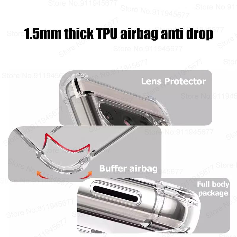 Clear Case For Google Pixel 9 8 7 6 Pro XL Thick Shockproof Cover For Pixel 8A 7A 6A Airbag Bumper Back Cover Phone Accessories