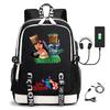 Large Capacity Backpack Printed Student USB School Bag