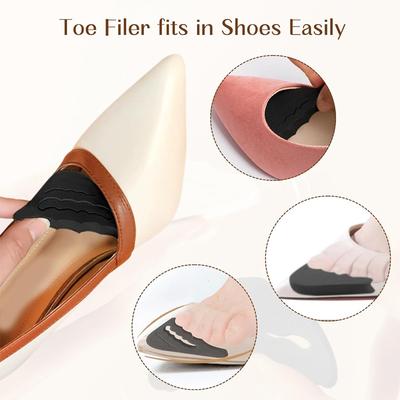 Toe Plug Soft Half Insoles Reusable Toe Sponge Filler Inserts for Shoes Adjustable Too Big Foot Brace Pads Unisex Shoe Inserts