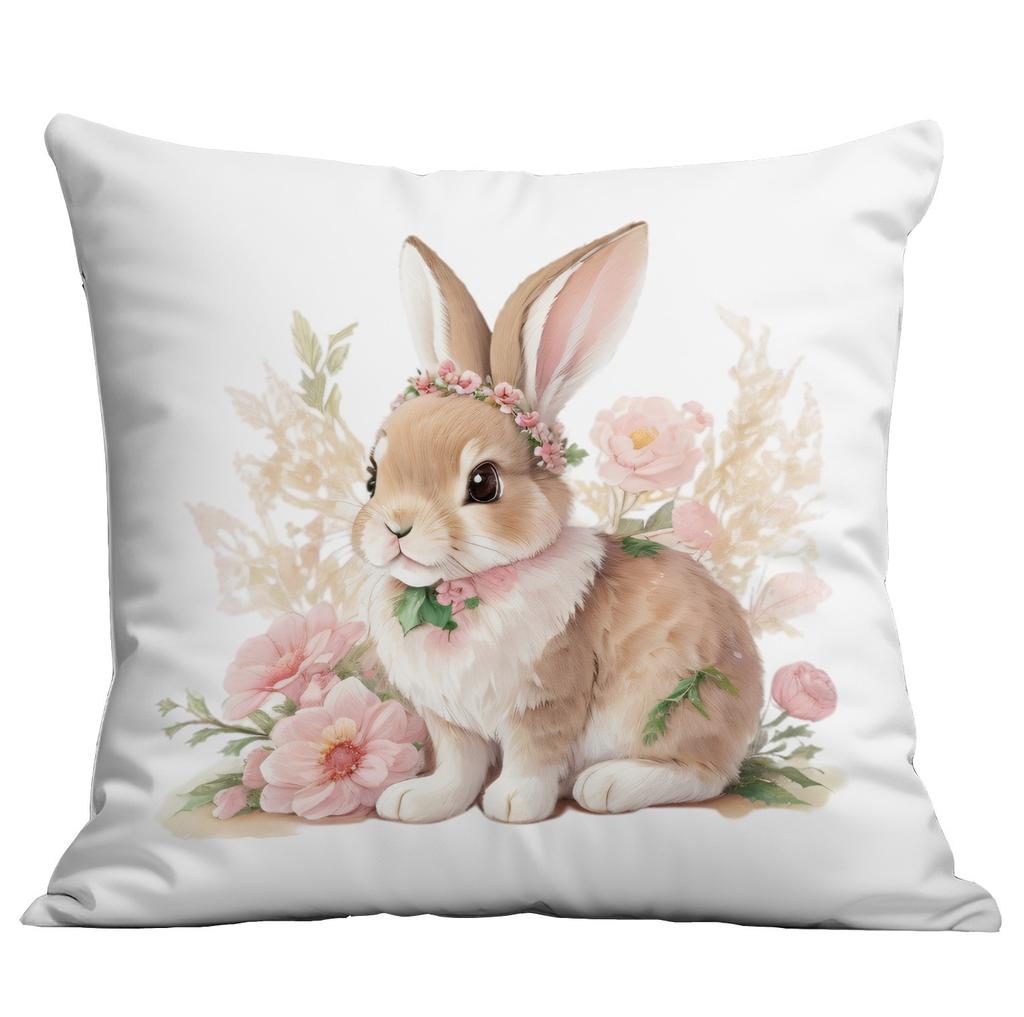 New Easter Pink Cute Rabbit Printed Pillow Cover Sofa Home Ornament Pillow Cover Premium Durable Quality Useful