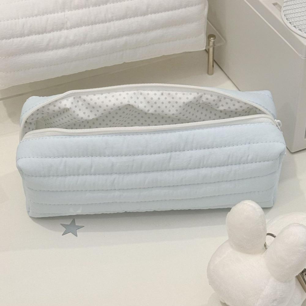 Portable Cream Color Pencil Case Multi-functional Large-capacity Stationery Storage Bag Stationery Organizer School Supplies