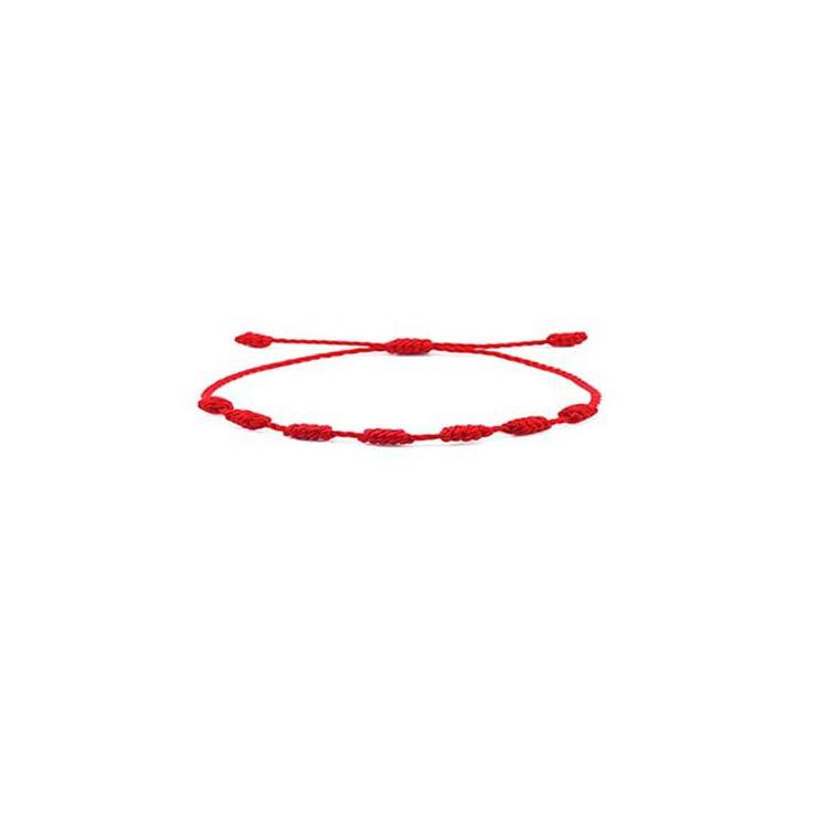 Evil Eye Adjustable Bracelet Set: 12-Piece Woven Rope with 7 Knots