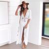 Women's Lace Patchwork Lace-up Long Shawl Cardigan for Bikini
