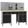 VidaXL Workbench with 4 Wall Panels, Work Table with Tool Holders, DIY Workbench with Storage, Organizer 3053429