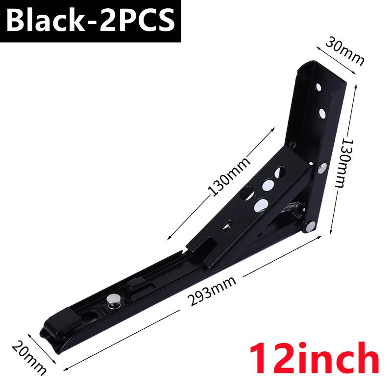 New 2PCS Folding Shelf Brackets 8-14inch Heavy Duty Stainless Steel Collapsible Shelf Table Work Space Saving DIY Bracket 2025