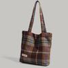 Japanese Retro Plaid Autumn Winter Tote Bag for Girls Students Handbag Korean Version Large Capacity Versatile Shoulder Bag