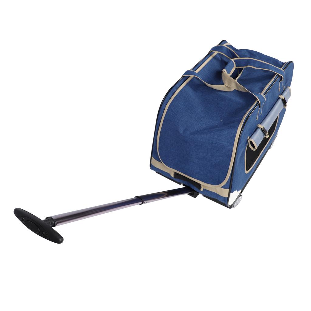 Rollende Haustiertransportbox Atmungsaktives Netz Faltbare Katze Hund Reisetasche mit Abnehmbaren Rädern für Innen