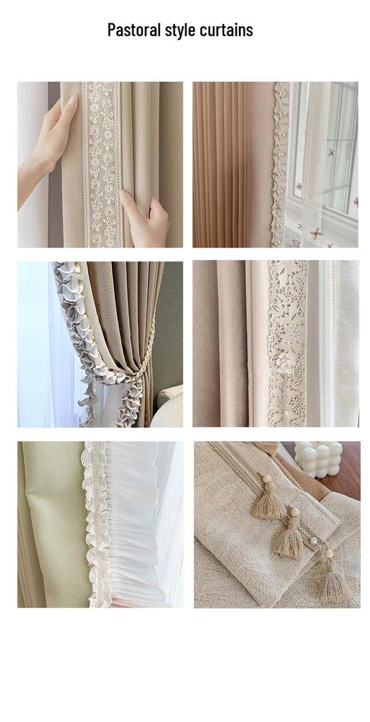 Chuyang Vintage French Romantic Cream Sheer Lace Curtain