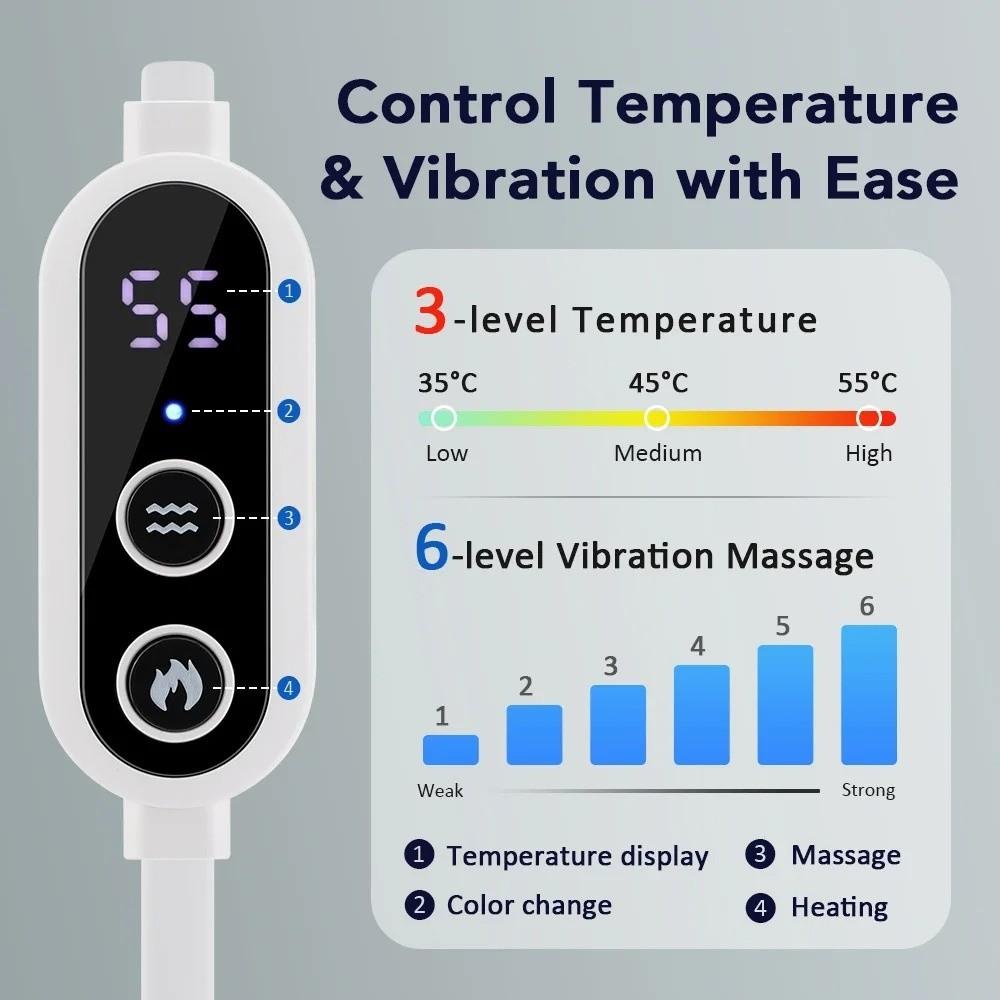 6-Mode Massage 3D Massage Eye Mask 3-Level Hot Compress Electric Steam Eye Mask Eye Relax