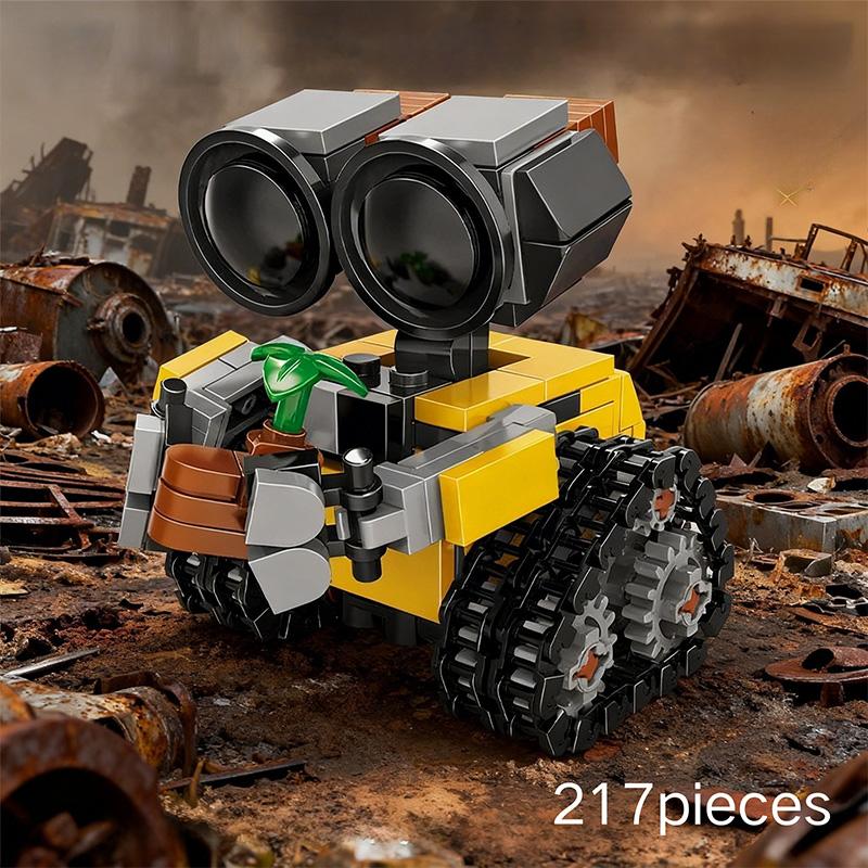Space Mini Robot Moc Building Bricks Toys 217Pcs Tracked Bot Model Classic Movie Sci-Fi Blocks Dolls Kids And Adult Gifts
