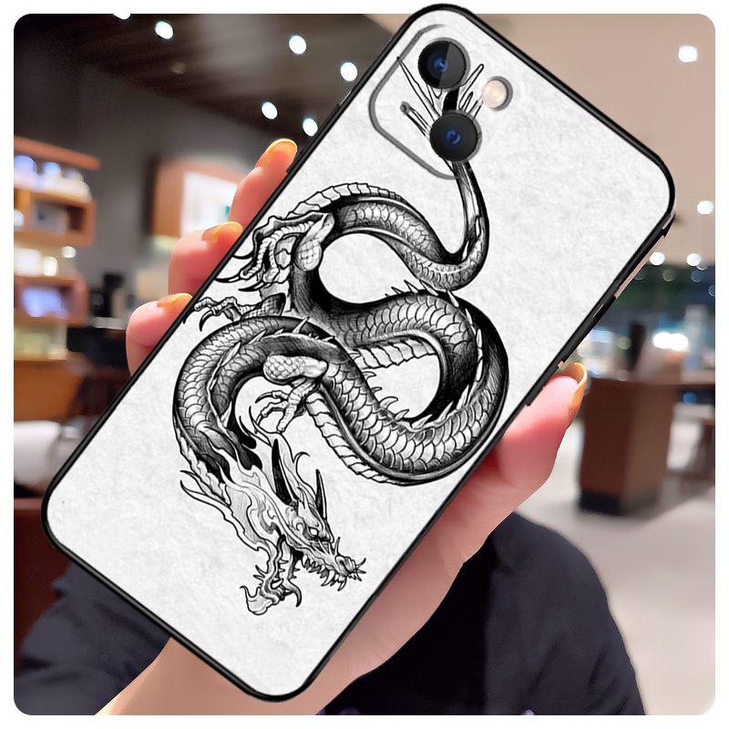 Chinese Dragon Case For iPhone 16 Pro Max 14 13 12 11 15 17 Pro Max mini 15 16 Plus 16e 17 Air Phone Cover