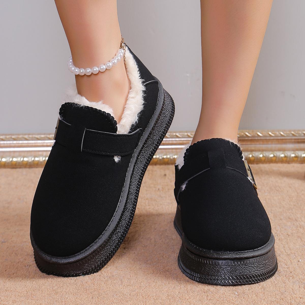 

Женские меховые зимние ботинки, ботильоны на плоской подошве, обувь на платформе, модные зимние, теплые, новые, для ходьбы, короткие ботинки, уютные, трендовые, женские кроссовки 39 чёрный