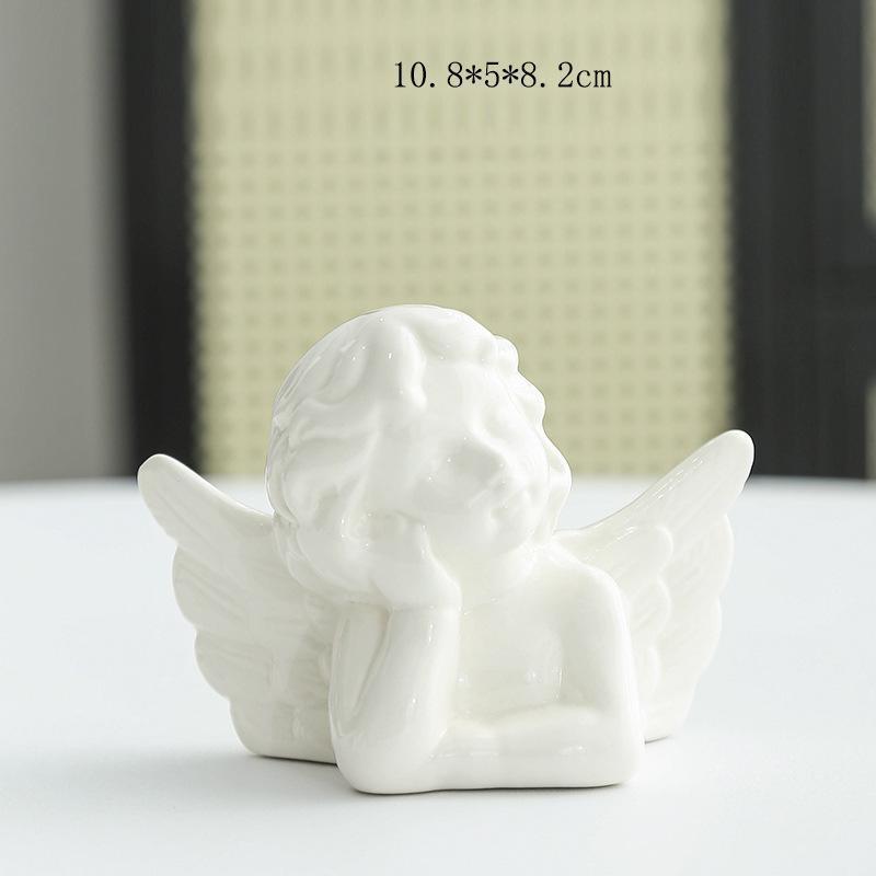 Ceramic Angel Ornament Creative Simple Modern Light Luxury Home Decor Living Room Desktop Entrance Atmosphere Fun Crafts