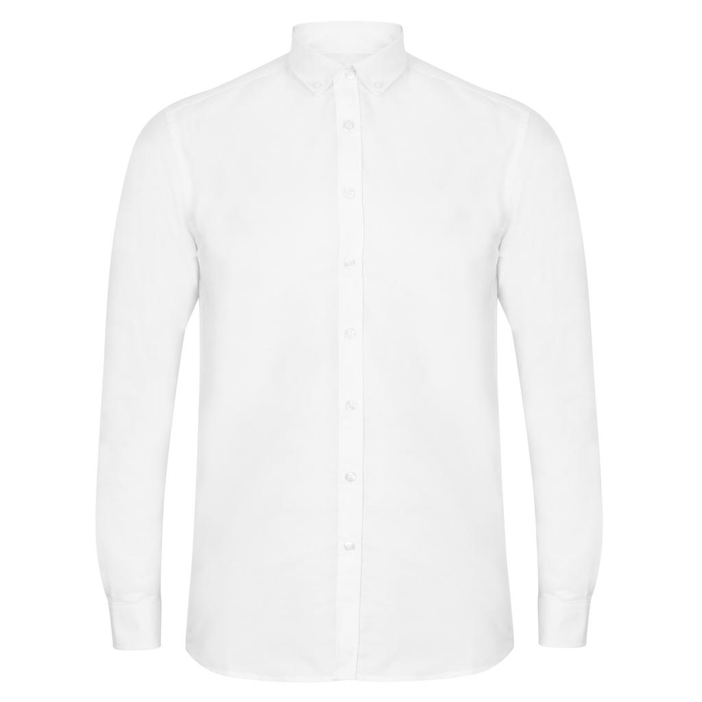 Henbury Mens Modern Long Sleeved Oxford Shirt