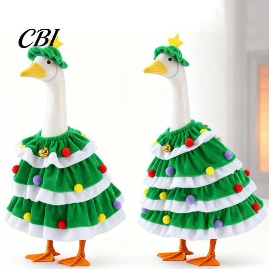 Christmas Porch Goose Outfit Halloween Ghost Outfit, Apparel, Festive Costume Outdoor Holiday Decor for 23 Inch Statue, Garden Yard Lawn Decoration