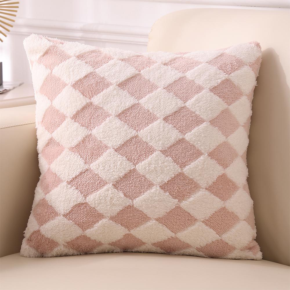 1 szt. Geometryczna pikowana miękka pluszowa poszewka na poduszkę do salonu, sofy, biura, zagłówka, samochodu 18*18 cali
