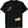 Camiseta Divertida de Perrito Caliente Saltando al Pan Salchicha Barbacoa Alto Clavado
