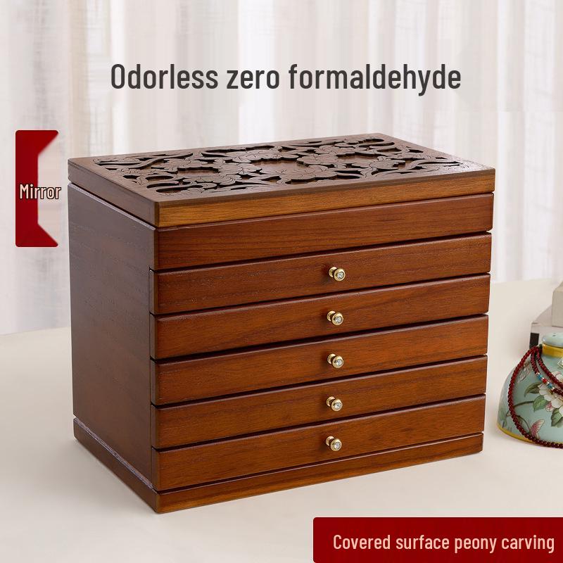 Minimalistische europäische Schmuckschatulle aus Holz für Halsketten und Ringe - Perfekt für Hochzeiten oder Geburtstage